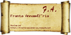 Franta Annamária névjegykártya