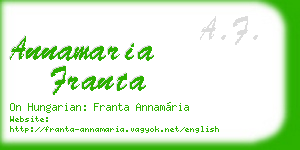annamaria franta business card